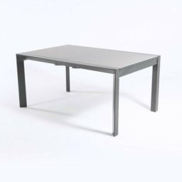 Table de jardin extensible de 160 cm à 210 cm Aluminium couleur anthracite et verre épais couleur