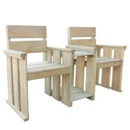 Banc de jardin à 2 places 150 cm Pinède imprégnée Vidaxl Brun