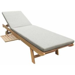 Bain de soleil pliant en acacia kanawa - coussin sable - yellow