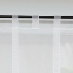 1 Piècestore romain à passants rideaux en voile transparents Blanc LxH 120x140cm avec ruban rideau
