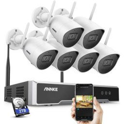 WS500 Caméra de Surveillance Extérieure WiFi 8CH 5MP nvr Disque Dur 2 to avec 6 caméras WiFi 5MP