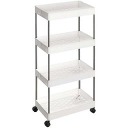 Helloshop26 - Chariot de rangement sur roulettes étagère mobile 4 niveaux gain de place pour salle