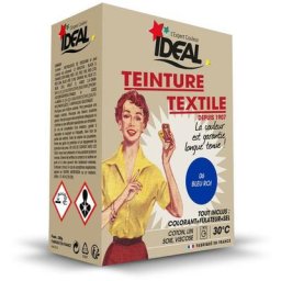 Ideal - teinture textile machine bleu roi 350GR + fixateur + sel
