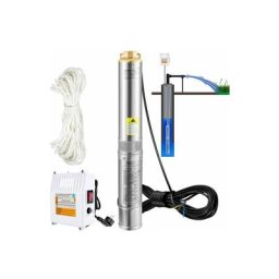 ME - Pompe Im rgée pour Puits 190 l /min 57 m Pompe à Eau pour Puits Profond en Acier Inox,