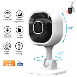 Merkmak - Camera de securite interieure 1080P pour moniteur bebe avec detection de mouvement,