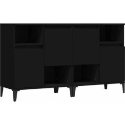 Buffets 2 pcs noir 60x35x70 cm bois d'ingénierie Vidaxl Black
