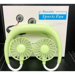 Ventilateur de Cou Suspendu Portable, Ventilateur Portable Rechargeable par usb à 3 Vitesses(vert)