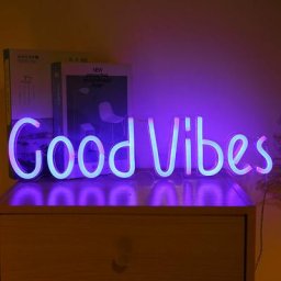 Tumalagia - 1pc Enseigne au néon, Good Vibes Applique murale, Décoration Lumière fraîche usb