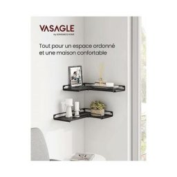Vasagle Étagère d'Angle en Forme de l, Lot de 2, Étagère Murale, Tablette Flottante, Étagère
