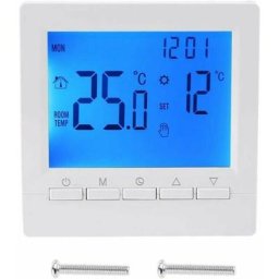 BSR - Thermostat mural intelligent avec écran lcd pour plancher chauffant - rétroéclairage bleu