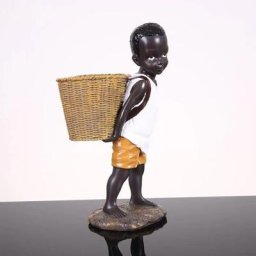 Figurines africaines petit garçon Sculpture décorative Vase à fleurs centres de table pour salle à