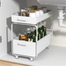 Sifree - Etagere de Rangement sous Evier Rack avec tiroir coulissant pour Cuisine et Salle de Bain