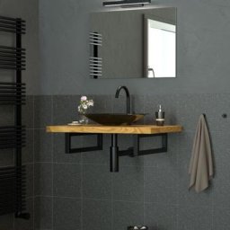 Set de 2x consoles murales support d'étagères en acier noir mat 500x150x30 mm