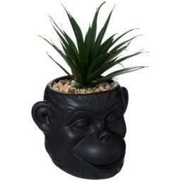 Atmosphera - Plante Monkey Céramique Noir Cuba h 20 créateur d'intérieur - Noir