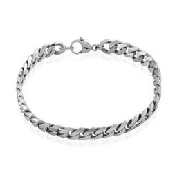 Bracelet Noah Maille Gourmette Acier Blanc