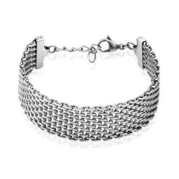 Bracelet Metropolitan Maille Fantaisie Acier Blanc