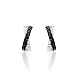 Boucles D'oreilles Pendantes Lucia Argent Blanc Oxyde De Zirconium