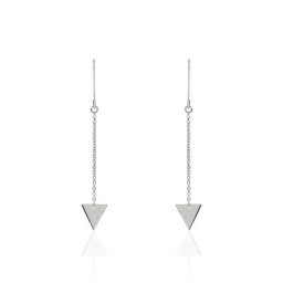 Boucles D'oreilles Pendantes Jane Argent Blanc