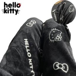 Pantalon en peluche Hello Kitty pour femme pantalon de pyjama optique chaud jambe large
