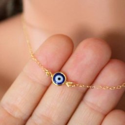 Collier pendentif mauvais œil bleu turc pour femme tour de cou à la main coeur irrégulier