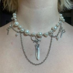 Collier ciseaux victorien rétro perle Steampunk couture minable fête de mariage Edward