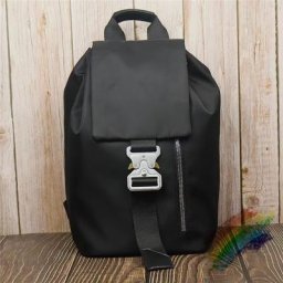 ALYX-Sac à Dos Noir de Haute Qualité pour Homme et Femme Sacoche à Épaule Réglable avec Logo