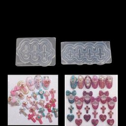 Moule en silicone liquide pour bijoux en résine UV breloques en résine croisée Nail Art exécutif