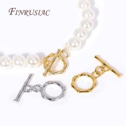 Fermoir OT rond plaqué or véritable 18 carats pour collier bijoux exécutifs perles d'extrémité en