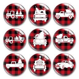 Cabochons en verre pour décoration de sapin de noël pour voiture faits à la main Photo ronde