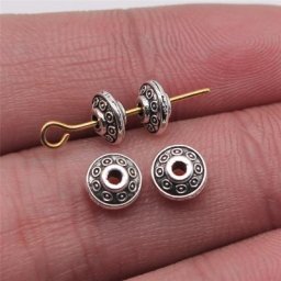 WYSIWYG 40 pièces 6x6x3mm entretoises rondes perles pour la fabrication de bijoux petit trou
