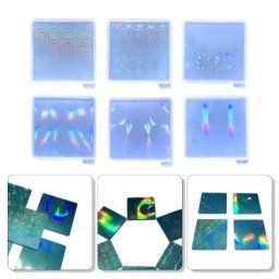 Moule holographique en résine époxy carré cristal dessous de verre brillant tapis de tasse