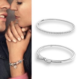 Bracelet à breloques en argent 100% 925 pour femmes créatif Simple avec casserole en cristal