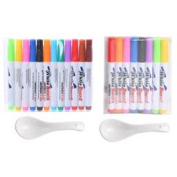 Y9RF – stylos magiques de peinture à l'eau avec cuillère 8/12 couleurs marqueurs lavables et