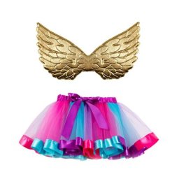 Jupe en Jean pour filles jupe de Ballet en Tulle arc-en-ciel avec ailes taille 16