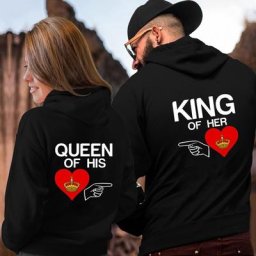 Sweats à capuche EEN OF HIS HEART KING OF HER HEART pour couples olympiques de Noël sweat-shirt