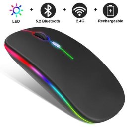 Souris de jeu sans fil Bluetooth aste rétroéclairage LED RVB ergonomique ordinateur portable
