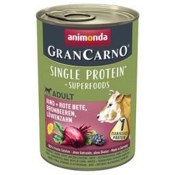 6x400g Adult Superfoods bœuf, betteraves rouges, mûres, pissenlit Animonda GranCarno