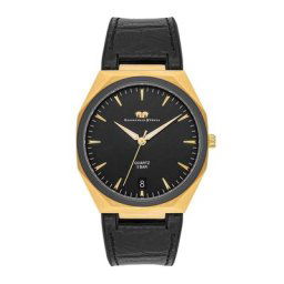 Rhodenwald&Söhne - Montre à quartz Cooledge en Or jaune Cuir véritable/silicone Noir 1 unité