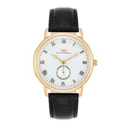Rhodenwald&Söhne - Montre à quartz Moonlight en Or jaune Cuir véritable Noir 1 unité