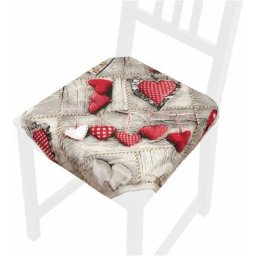 Coussin pour Chaise Doux Universel Lavable Housses de Chaise Lacets de fixation Shabby Chic Coeurs