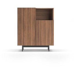 Buffet de rangement en mélamine, collection PRINTED, avec 2 portes, couleur noyer