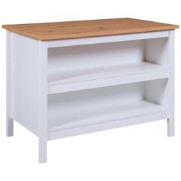 Ebuy24 - Julina buffet cuisineØ, 2 tablettes blanc, Artisan chêne décor. - Blanc