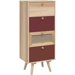 Buffet haut avec tiroirs 40x30x95 cm bois d'ingénierie vidaXL - Marron