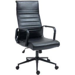 CLP - Fauteuil de bureau Kolumbus en véritable cuir noir/noir