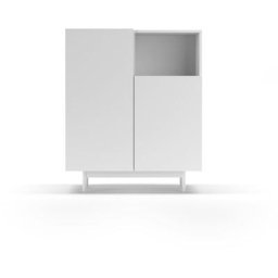 Buffet de rangement en mélamine, collection printed, avec 2 portes, couleur blanc