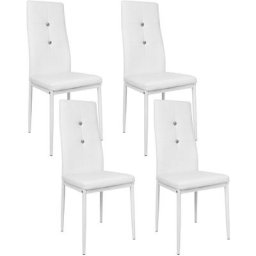 Bathrins - Lot de 4 Chaises de salle à manger Chaises avec strass pour salon, chambre, cuisine