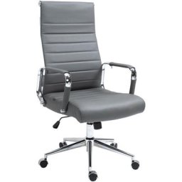 Fauteuil de bureau Kolumbus en véritable cuir gris