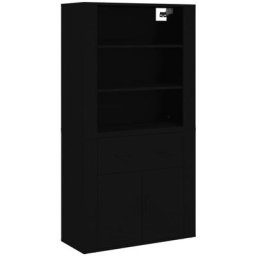 Buffet haut Noir Bois d'ingénierie Vidaxl Noir