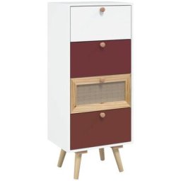 Buffet haut avec tiroirs 40x30x95 cm bois d'ingénierie Vidaxl White