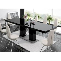 Table à manger évolutive 160-210-260 x 89 x 75 cm - Noir - Noir
